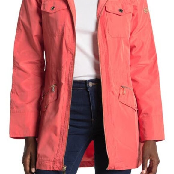 Michael Kors Hooded Anorak Jacket Waist Zip Front Pockets Lined Coat,Size XL,NEW - Picture 2 of 16